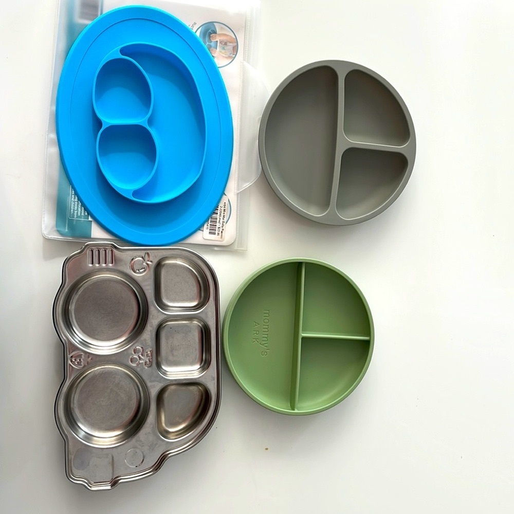 Ezpz mini mat, mommy’s ark plate and innobaby din din stainless steel